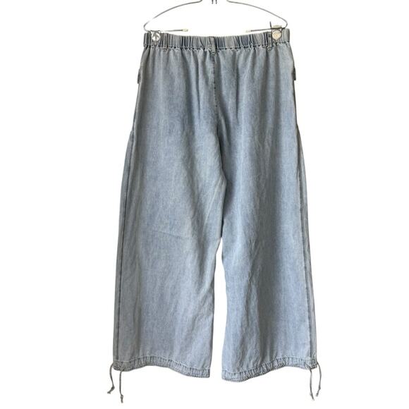 BiBi Blue Flare Wide Leg Jeans with Adjustable Hem size large - Picture 2 of 3